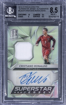2016-17 Panini Spectra Superstar Jersey Autographs #SJACR Cristiano Ronaldo Signed Patch Card (#08/30) – BGS NM-MT+ 8.5/BGS 8